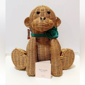 Kate Spade “GEORGIA”  Monkey Wicker Satchel NWT 🐒💚